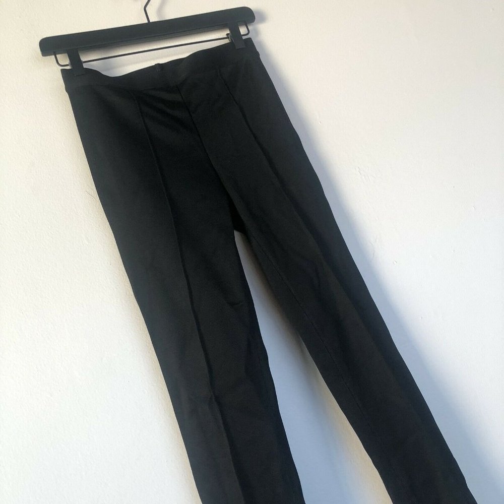 Helmut Lang Rib Leggings Pants Black Pull On Ankle Zip Blogger S NWT $370 - Picture 11 of 12
